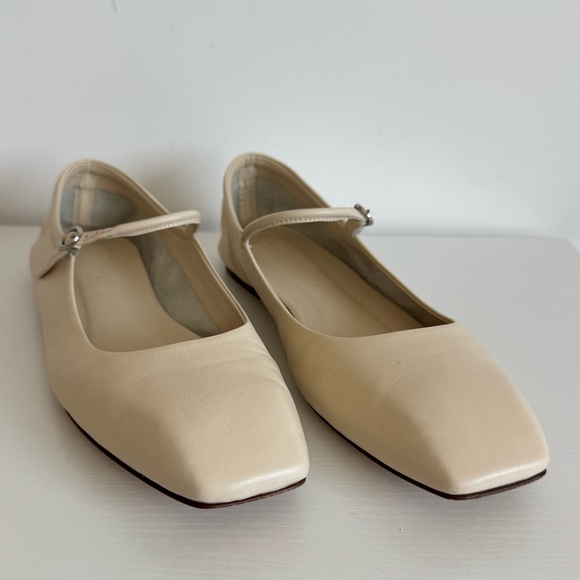 Aeyde 41 Uma White Creamy Nappa Leather Mary Jane Flats - Picture 8 of 11